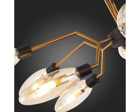 SL1174.303.12 Люстра потолочная ST-Luce Латунь/Коньячный G9 12*5W