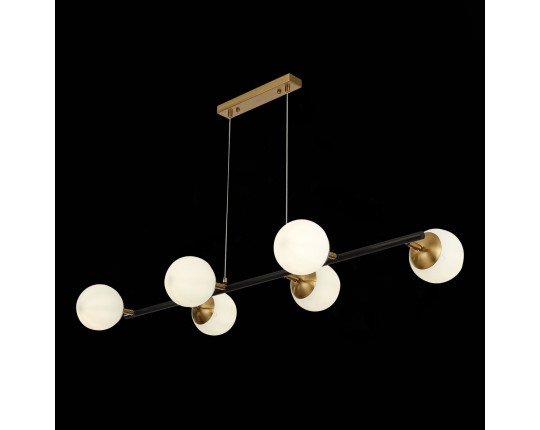 SLE220403-06 Светильник подвесной Черный, Латунь/Белый E27 6*60W