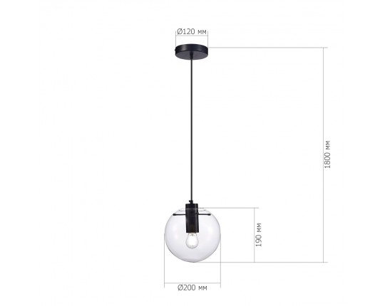 SL1056.403.01 Подвес ST-Luce Черный/Прозрачный E27 1*60W
