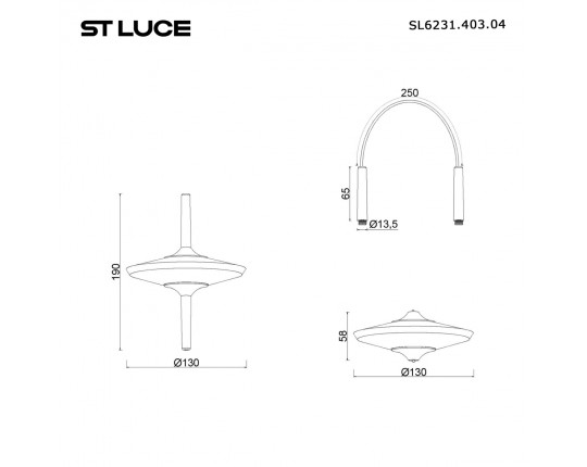 SL6231.403.04 Светильник подвесной ST-Luce Черный/Прозрачный LED 4*5W 4000K