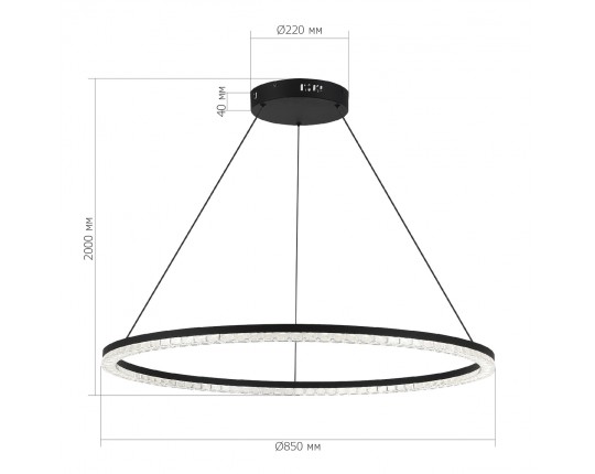 SL1018.413.01 Светильник подвесной ST-Luce черный/прозрачный LED 1*54W 4000K