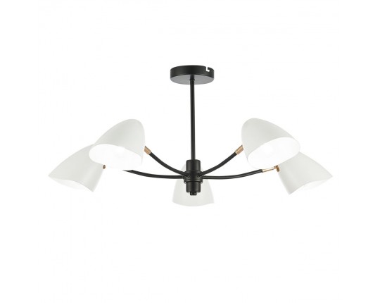 SLE103602-05 Светильник потолочный Черный, Золотой/Белый E14 5*40W