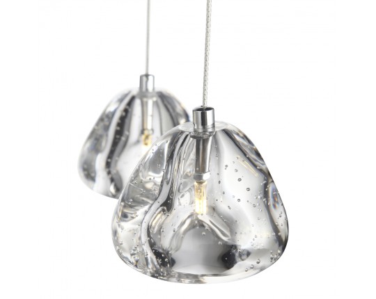 SL6017.101.03 Светильник подвесной ST-Luce Хром/Прозрачный с пузырьками воздуха LED 3*3W 3000K