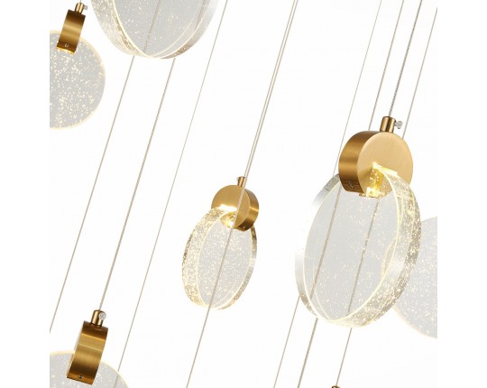 SL6104.203.16 Светильник подвесной ST-Luce Золотистый/Прозрачный,С пузырьками воздуха LED 16*3W 3000