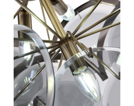 SL1161.373.09 Люстра подвесная ST-Luce Бронза/Дымчатый E14 9*60W