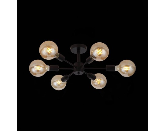 SL419.402.06 Светильник потолочный Черный E27 6*60W