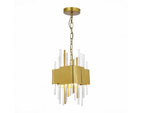 SL1633.203.04 Люстра подвесная ST-Luce Матовое золото/Матовое золото,Прозрачный E14 4*40W