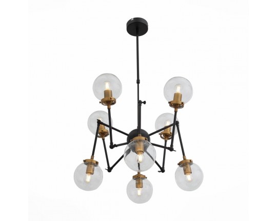 SL234.402.08 Люстра потолочная ST-Luce Черный, Золото/Прозрачный E27 8*40W (из 2-х коробок)