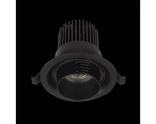 ST701.448.12 Св-к встр. Zoom Черный LED 1*12W 4000K 960Lm Ra90 15°-60° IP20 D115xH95 170-240V