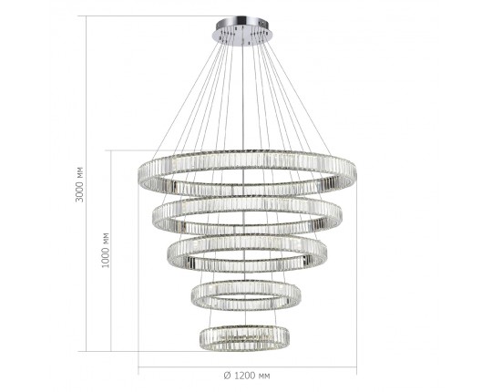 SL1622.113.05 Люстра подвесная ST-Luce Хром/Прозрачный LED 1*285W 4000K