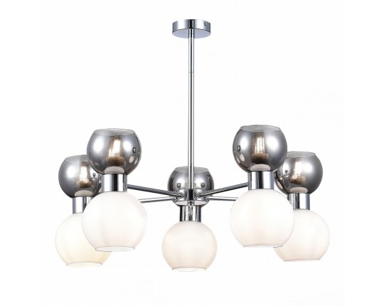 SLE1138-102-10 Светильник потолочный Хром/Белый, Дымчатый E27 10*60W