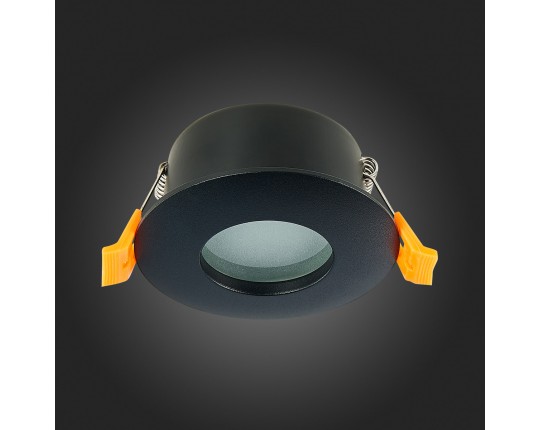 ST213.408.01 Св-к встр. Черный GU10 1*50W  IP44 D84xH50 220V Без ламп