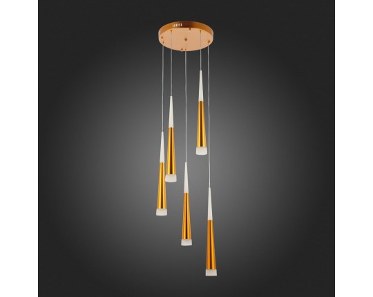 SLE200103-05 Светильник подвесной Золотистый/Золотистый, Белый LED 5*7W 3000K