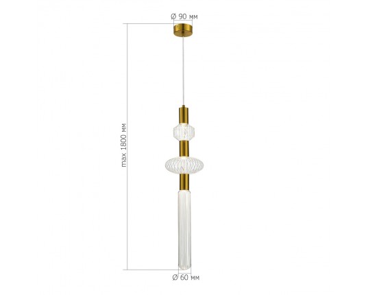 SL6117.203.03 Светильник подвесной ST-Luce Латунь/Золотой, Прозрачный LED 3*3W 3000K