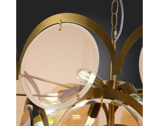 SL1161.333.09 Люстра подвесная ST-Luce Латунь/Янтарный E14 9*60W