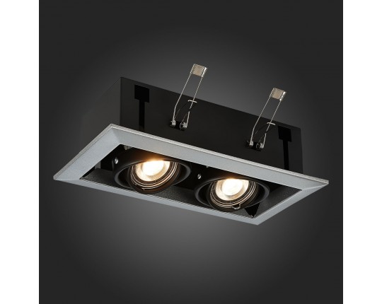 ST250.148.02 Св-к встр. Черный GU10 2*50W  L245xW126xH70 220V Без ламп