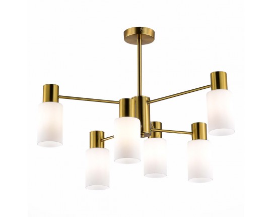 SLE1139-302-06 Светильник потолочный Латунь/Белый E14 6*60W