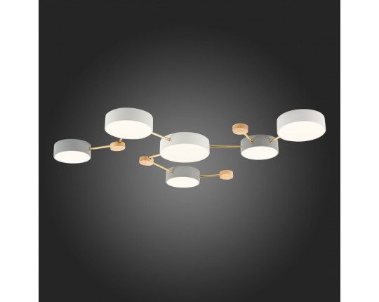 SLE600102-06 Светильник потолочный Золотистый, Светлое дерево/Белый, Серый LED 6*15W 4000K