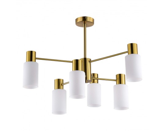SLE1139-302-06 Светильник потолочный Латунь/Белый E14 6*60W