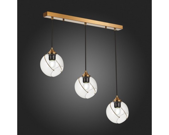 SLE103103-03 Светильник подвесной Золотистый/Прозрачный E27 3*60W