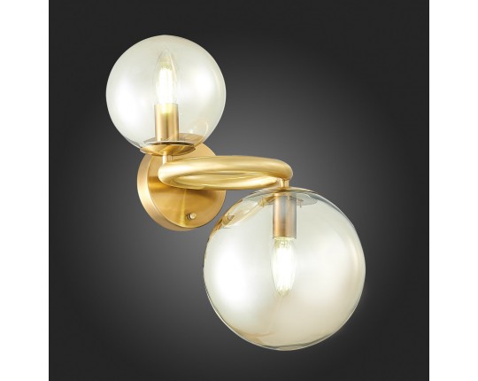 SL1162.301.02 Светильник настенный ST-Luce Латунь/Коньячный E14 2*40W