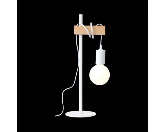 SL1142.504.01 Прикроватная лампа Белый, Светлое дерево E27 1*60W