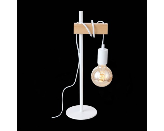 SL1142.504.01 Прикроватная лампа Белый, Светлое дерево E27 1*60W