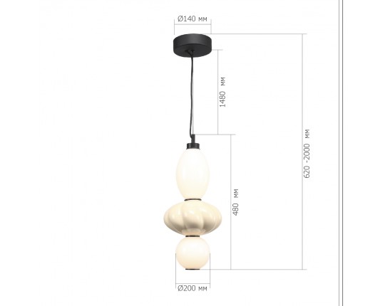 SL6134.413.01 Светильник подвесной ST-Luce черный/желтый, опаловый LED 1*18W 3000K