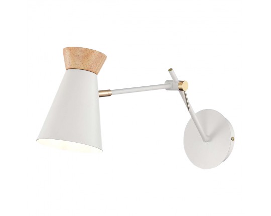 SLE1252-501-01 Светильник настенный Белый, Золотистый/Белый, Дерево E27 1*60W