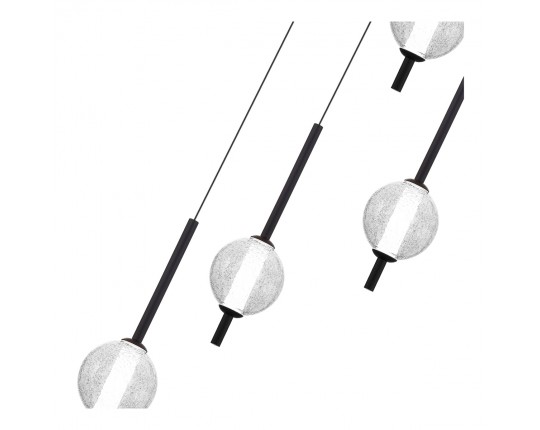 SL6120.403.04 Светильник подвесной ST-Luce Черный/Прозрачное кракелированное стекло LED 4*8,5W 3000K