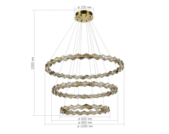 SL6009.203.03 Люстра подвесная ST-Luce Золотистый/Прозрачный,Янтарный LED 1*75W 3000K