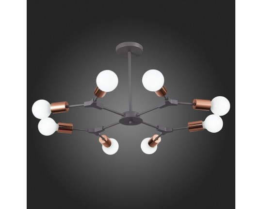 SLE106403-08 Светильник потолочный Серый, Розовое золото E27 8*60W