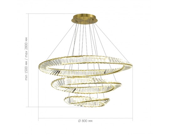 SL6204.301.03 Светильник подвесной ST-Luce Латунь/Прозрачный LED 1*97W 4000K