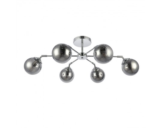 SLE102202-06 Светильник потолочный Хром/Дымчатый E14 6*40W