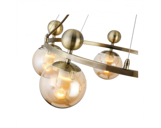 SLE106303-05 Светильник подвесной Бронзовый/Прозрачный, Янтарный E27 5*60W