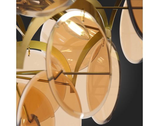 SL1161.333.09 Люстра подвесная ST-Luce Латунь/Янтарный E14 9*60W