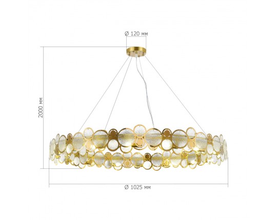 SL6133.303.16 Светильник подвесной ST-Luce Латунь/Прозрачный G9 16*5W 4000K