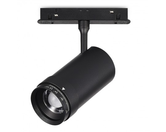 ST357.436.12 Магнитный трековый светильник ZOOM Черный LED 1*12W 3000K Lm Ra90 10-55° IP20 D50xH160