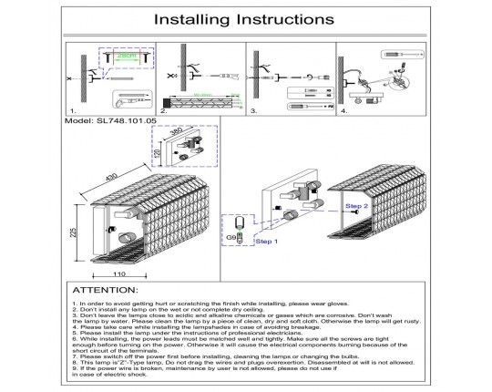 SL748.101.05 Светильник настенный ST-Luce Хром/Хром, Прозрачный G9 5*5W