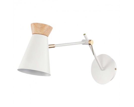 SLE1252-501-01 Светильник настенный Белый, Золотистый/Белый, Дерево E27 1*60W