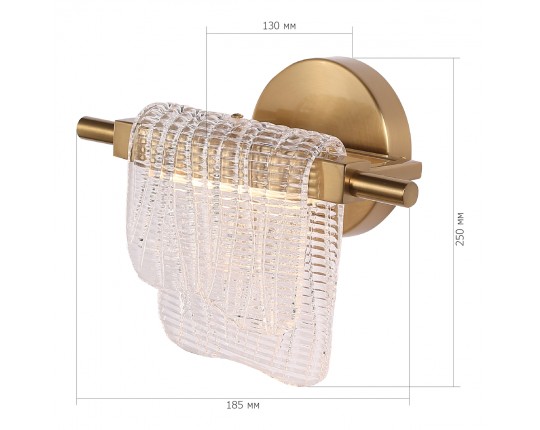 SL6021.201.06 Светильник настенный ST-Luce золотистый/прозрачный LED 1*6W 3000K