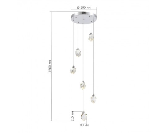 SL6114.103.06 Светильник подвесной ST-Luce Хром/Прозрачный LED 6*3W 3000K
