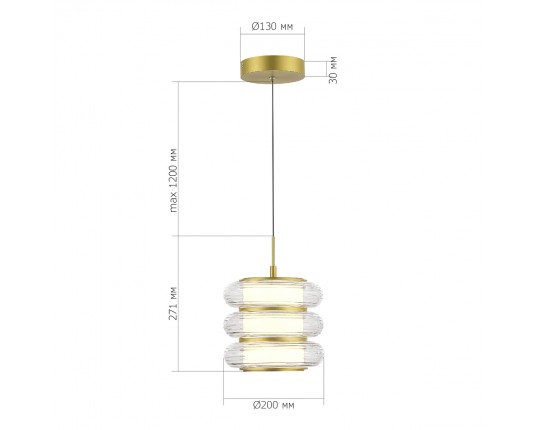 SL6239.203.03 Светильник подвесной ST-Luce золото/прозрачный LED 1*16W 3000K