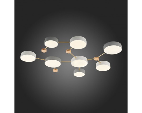 SLE600102-08 Светильник потолочный Золотистый, Светлое дерево/Белый, Серый LED 8*16,5W 4000K