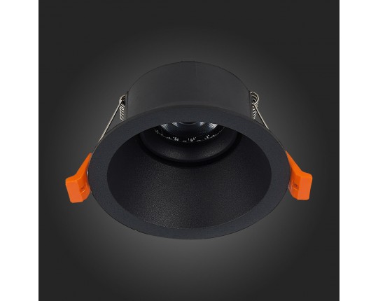 ST207.408.01 Св-к встр. Черный GU10 1*50W  D103xH52 220V Без ламп