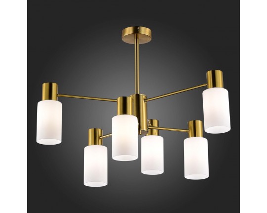 SLE1139-302-06 Светильник потолочный Латунь/Белый E14 6*60W