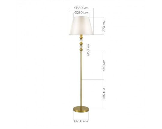 SL2003.305.01 Светильник напольный ST-Luce латунь/белый E27 1*40W