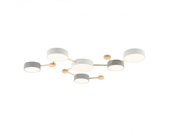 SLE600102-06 Светильник потолочный Золотистый, Светлое дерево/Белый, Серый LED 6*15W 4000K