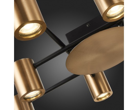 SL1207.402.10 Светильник потолочный ST-Luce Черный/Латунь GU10 10*7W
