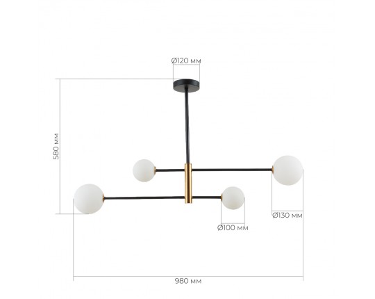 SLE220103-04 Светильник потолочный Черный, Бронза/Белый G9 4*5W
